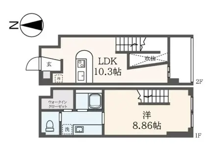 NS COURT 139(1LDK/2階)の間取り写真