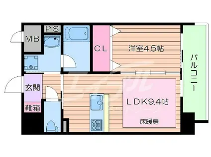 第25関根マンション(1LDK/8階)の間取り写真