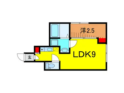 ラ・グラス(1LDK/1階)の間取り写真