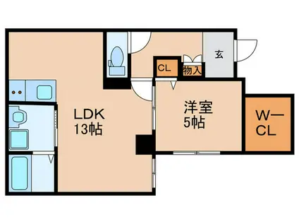 SHANTI COURT(1LDK/2階)の間取り写真