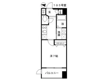 アンナマリーミズホ(1K/1階)の間取り写真
