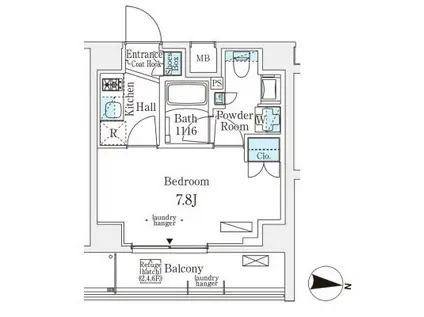 メゾン・クロイゾン(1K/6階)の間取り写真