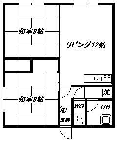 みゆきハイツ(2LDK/1階)の間取り写真