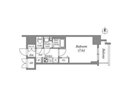 SHOKEN RESIDENCE名古屋(1K/4階)の間取り写真