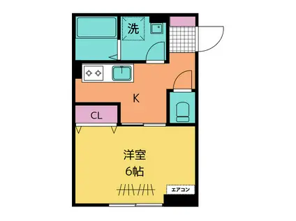 プラージュ湘南(1K/1階)の間取り写真