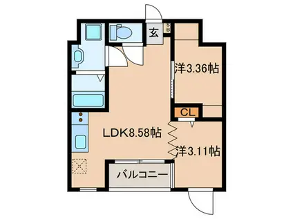 THE GRANDWIN(2LDK/3階)の間取り写真