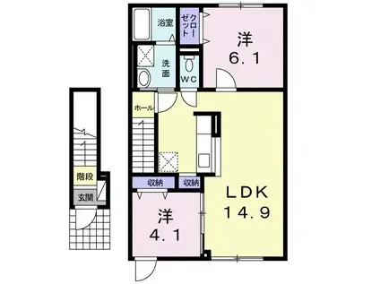 クルジュ(2LDK/2階)の間取り写真