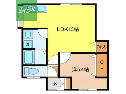 ウィステリアリオ(1LDK/1階)の間取り写真