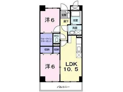 ポポラーレ(2LDK/2階)の間取り写真