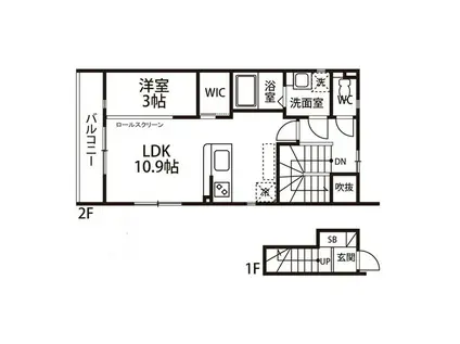 ブエナビスタ(1LDK/2階)の間取り写真