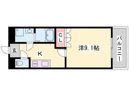 ユーズパレスカナヤ(1K/2階)の間取り写真