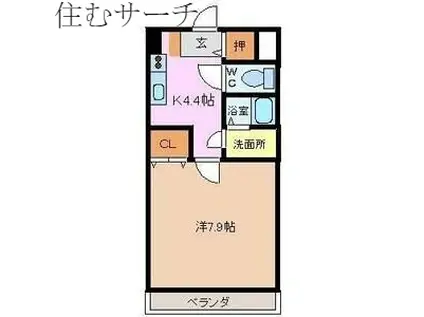 パティオみずい(1K/6階)の間取り写真