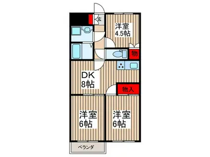 ルネサンス21(3DK/4階)の間取り写真