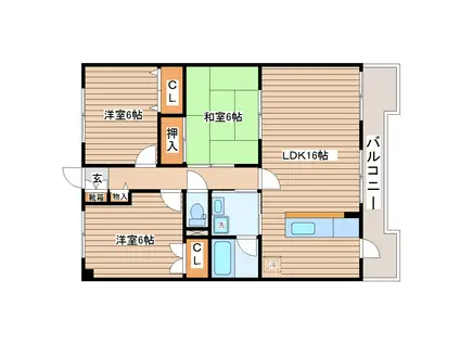 イーストオウギ(3LDK/2階)の間取り写真