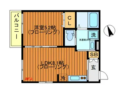 レシデンシア吉祥寺(1LDK/1階)の間取り写真