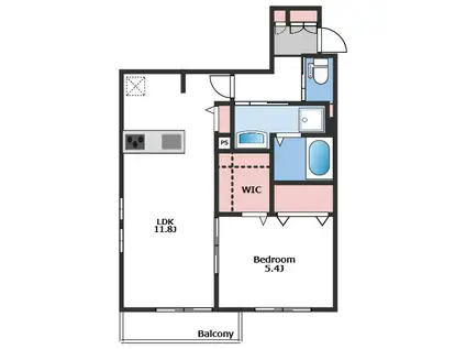 ROKUSEIII(1LDK/3階)の間取り写真