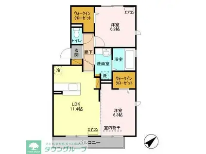 POLARIS(2LDK/3階)の間取り写真