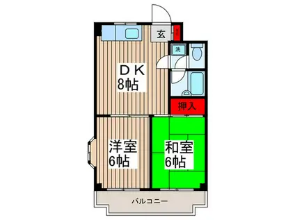 NCKビル(2DK/3階)の間取り写真