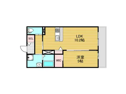 SUITE TERRACE RELIER(1LDK/2階)の間取り写真