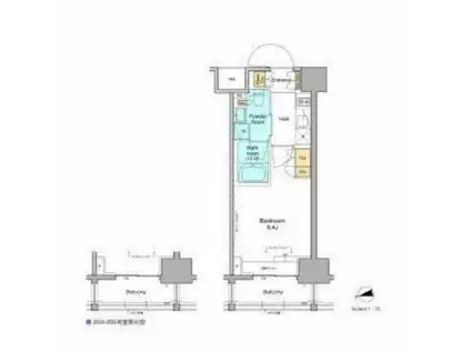 プラウドフラット西早稲田(1K/11階)の間取り写真