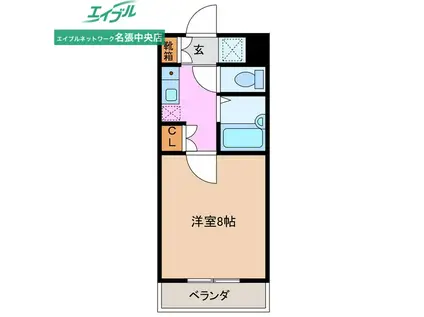 ミレニアムコート(1K/3階)の間取り写真