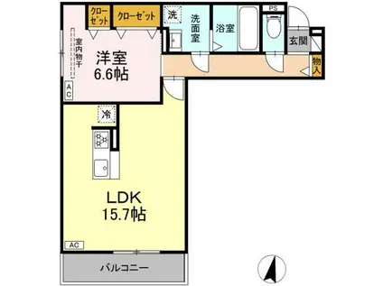 D-HILLS子安III(1LDK/3階)の間取り写真