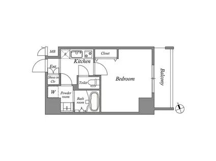 レジデンシア泉I(1K/3階)の間取り写真