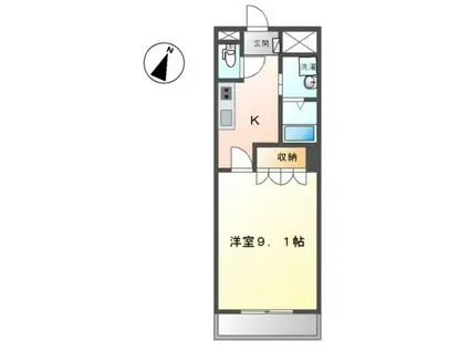 CONVIVERE(1K/1階)の間取り写真