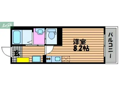 学南町マンション(ワンルーム/3階)の間取り写真