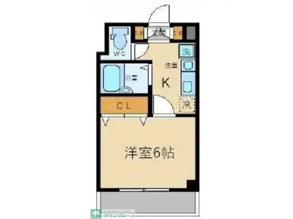 サンパラッツォ弐番館(1K/4階)の間取り写真