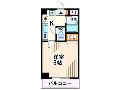 ジョイシティ千歳烏山(1K/7階)の間取り写真