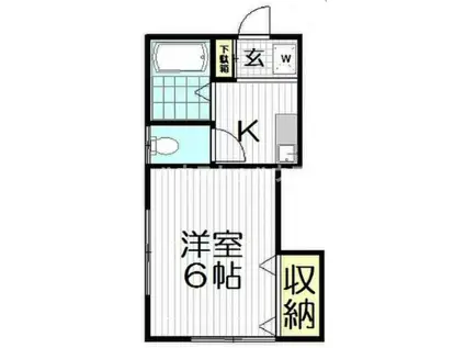 カノウハイツ(1K/2階)の間取り写真