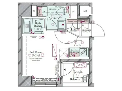 コンシェリアR 横濱桜木町(ワンルーム/2階)の間取り写真