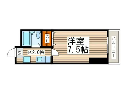 シャルマン草加(1K/3階)の間取り写真