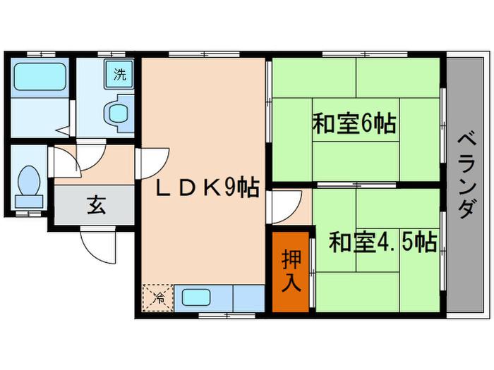 ブライトンハイツ(2LDK/1階)の間取り写真