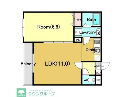 ジーメゾン千葉イースト(1LDK/3階)の間取り写真