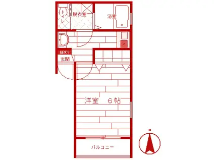 モデルノNAKATA(1K/2階)の間取り写真