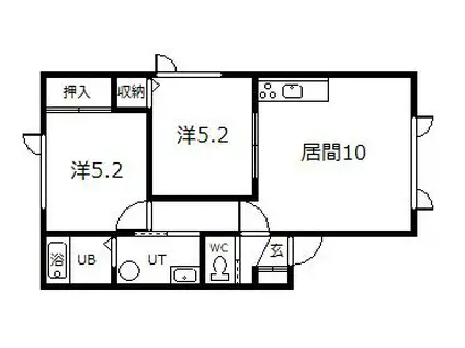 チョコハウスI(2LDK/2階)の間取り写真