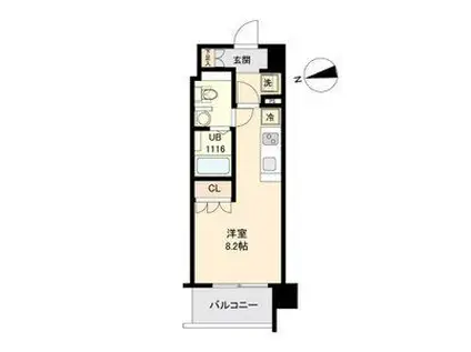 LASANTE薬師堂(ワンルーム/2階)の間取り写真