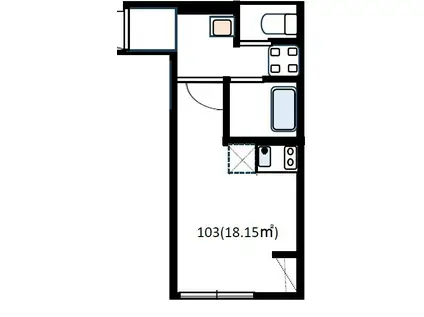 CASA 四葉 A(ワンルーム/1階)の間取り写真