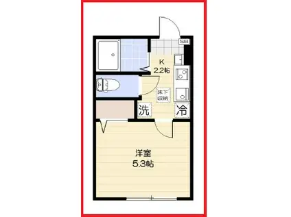 ヴェール・ボヌール(1K/3階)の間取り写真