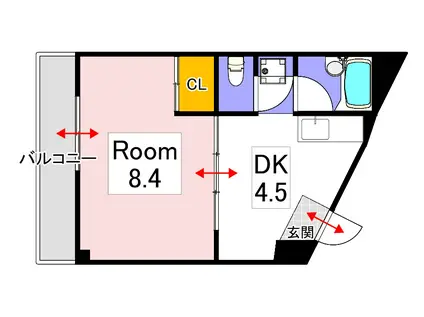 カーサプリメーラ(1DK/3階)の間取り写真