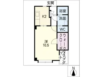 風見乃郷(1K/1階)の間取り写真