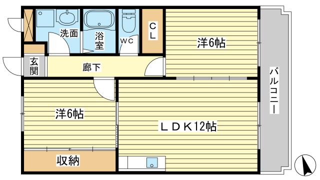 エルタウン(2LDK/2階)の間取り写真