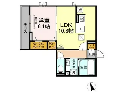 セジュール西台 6号棟(1LDK/1階)の間取り写真