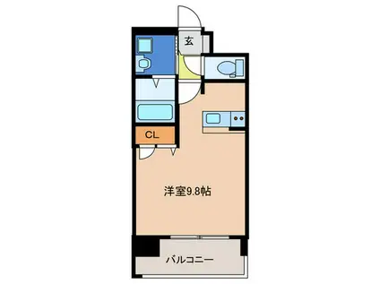 エンクレスト香椎駅前(ワンルーム/13階)の間取り写真