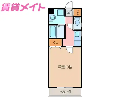 亀山マンションB棟(1K/1階)の間取り写真