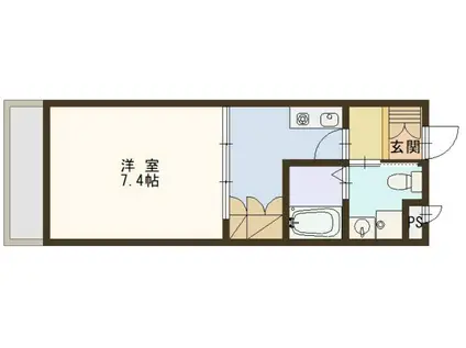 ラピュール(1DK/2階)の間取り写真