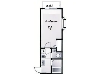 アメニティハイツ須磨寺(1K/2階)の間取り写真