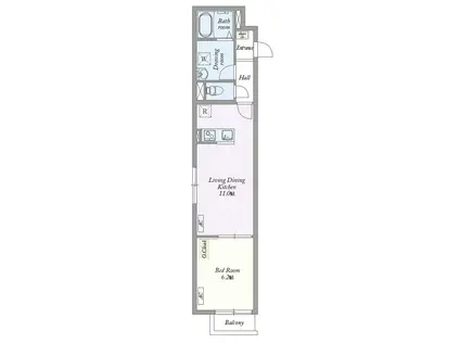 新宿ウエスト PLACE(1LDK/2階)の間取り写真